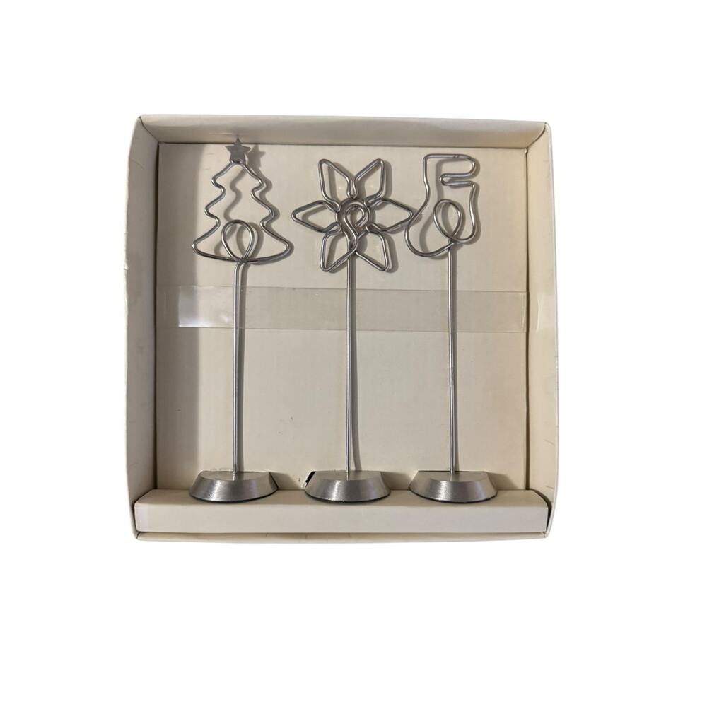 Pier 1 Imports Christmas Holiday Photo Holders Set of 3 Open Box